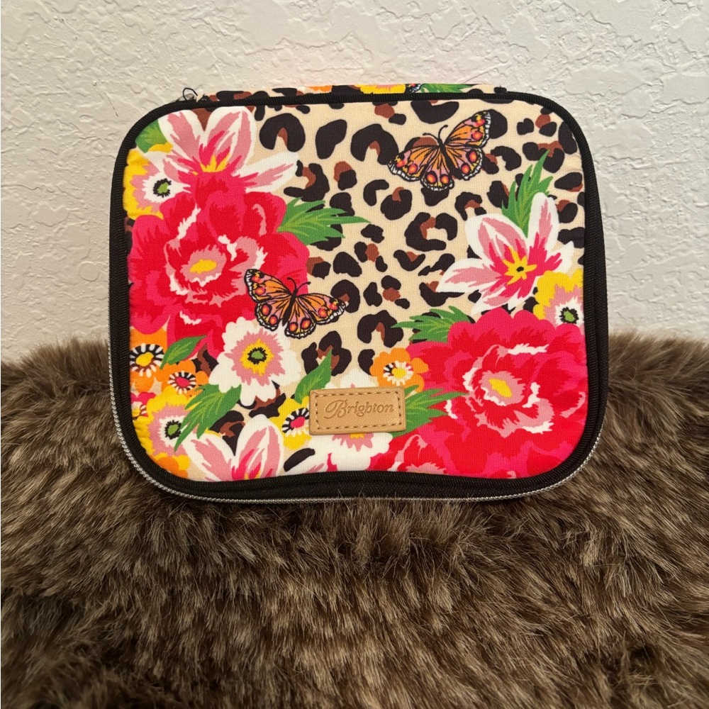 Brighton Vibrant Floral and Leopard Pouch